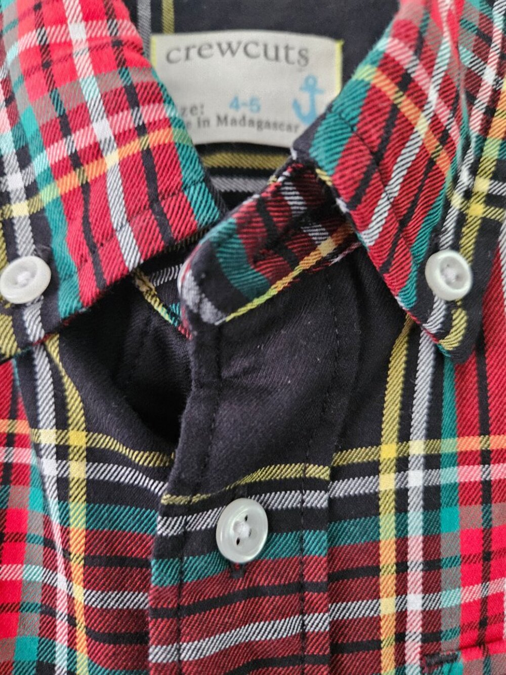 J.Crew Crewcuts Boys Stewart Tartan Plaid Button Down Dress Shirt Size 4-5 - Picture 3 of 9